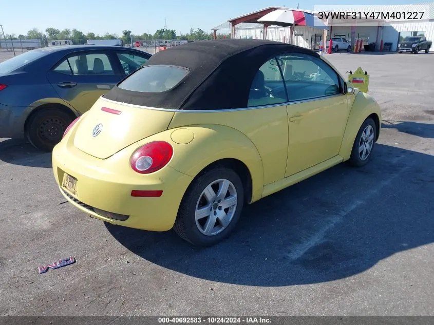 2007 Volkswagen New Beetle 2.5 VIN: 3VWRF31Y47M401227 Lot: 40692583