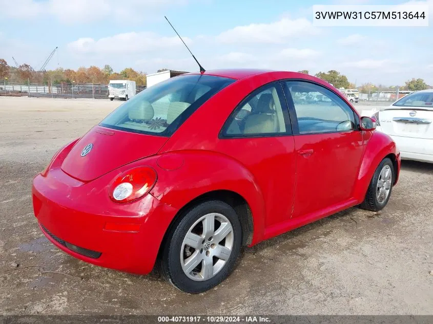 2007 Volkswagen New Beetle 2.5 VIN: 3VWPW31C57M513644 Lot: 40731917