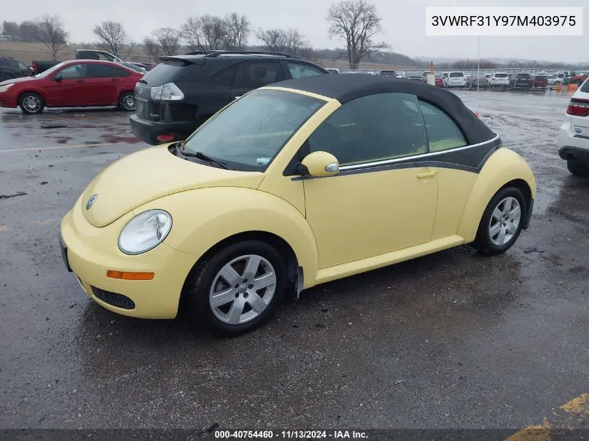 2007 Volkswagen New Beetle 2.5 VIN: 3VWRF31Y97M403975 Lot: 40754460