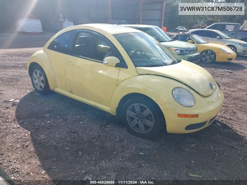 2007 Volkswagen New Beetle 2.5L Option Package 1 VIN: 3VWRW31C87M506728 Lot: 40828655