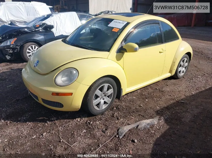 2007 Volkswagen New Beetle 2.5L Option Package 1 VIN: 3VWRW31C87M506728 Lot: 40828655