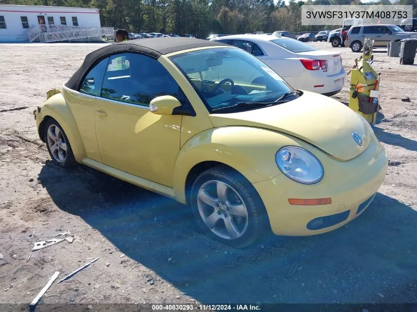 2007 Volkswagen New Beetle 2.5 VIN: 3VWSF31Y37M408753 Lot: 40830293