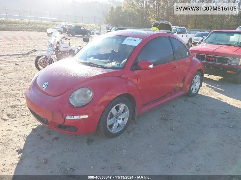 2007 Volkswagen New Beetle 2.5 VIN: 3VWRW31C07M516105 Lot: 40838847