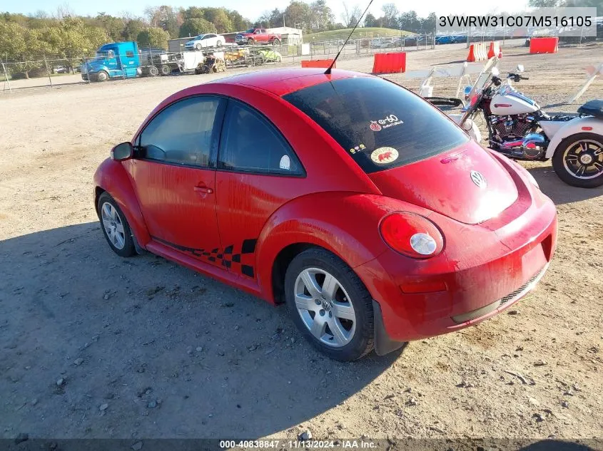 2007 Volkswagen New Beetle 2.5 VIN: 3VWRW31C07M516105 Lot: 40838847