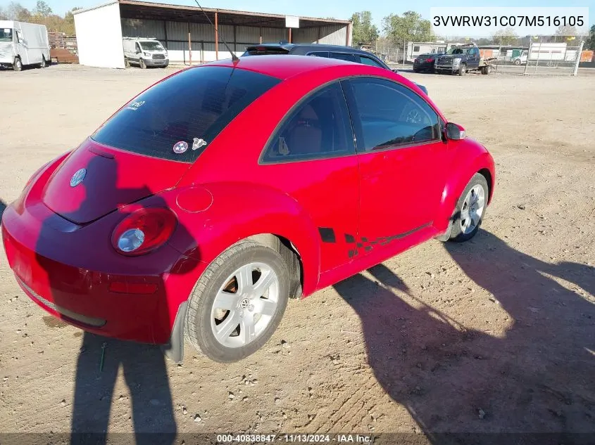 2007 Volkswagen New Beetle 2.5 VIN: 3VWRW31C07M516105 Lot: 40838847