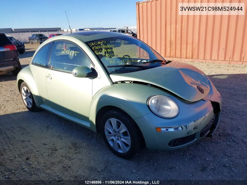 2008 Volkswagen New Beetle VIN: 3VWSW21C98M524944 Lot: 12148895