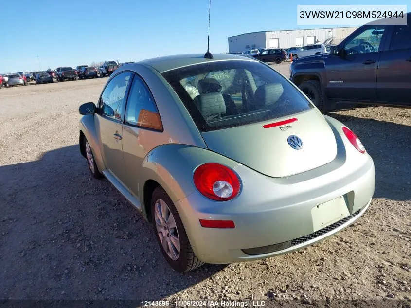 2008 Volkswagen New Beetle VIN: 3VWSW21C98M524944 Lot: 12148895