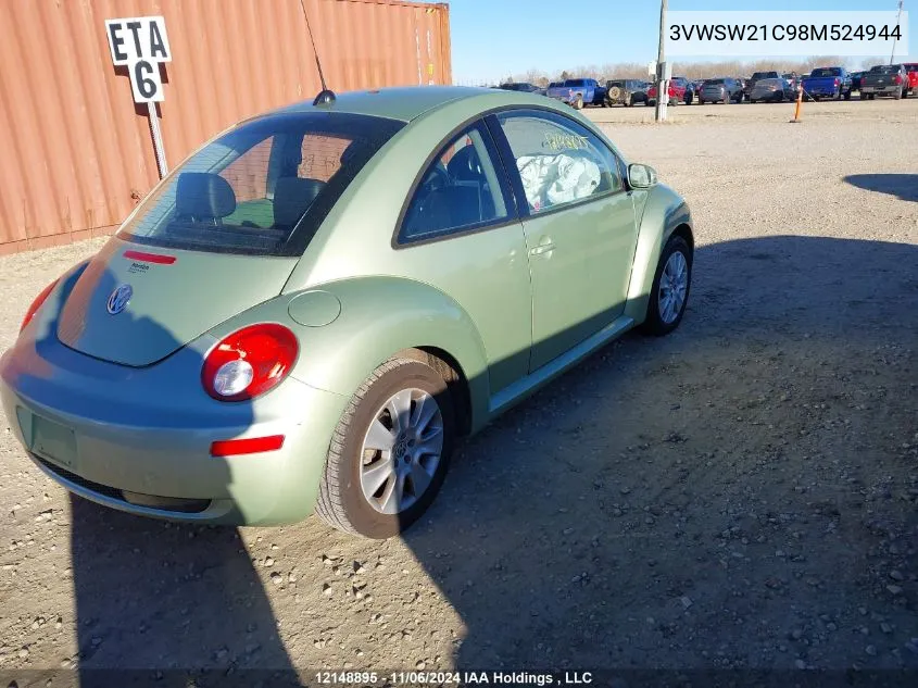 2008 Volkswagen New Beetle VIN: 3VWSW21C98M524944 Lot: 12148895