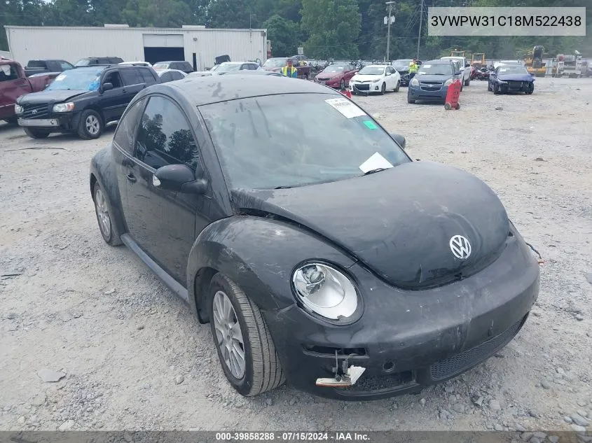 2008 Volkswagen New Beetle S VIN: 3VWPW31C18M522438 Lot: 39858288