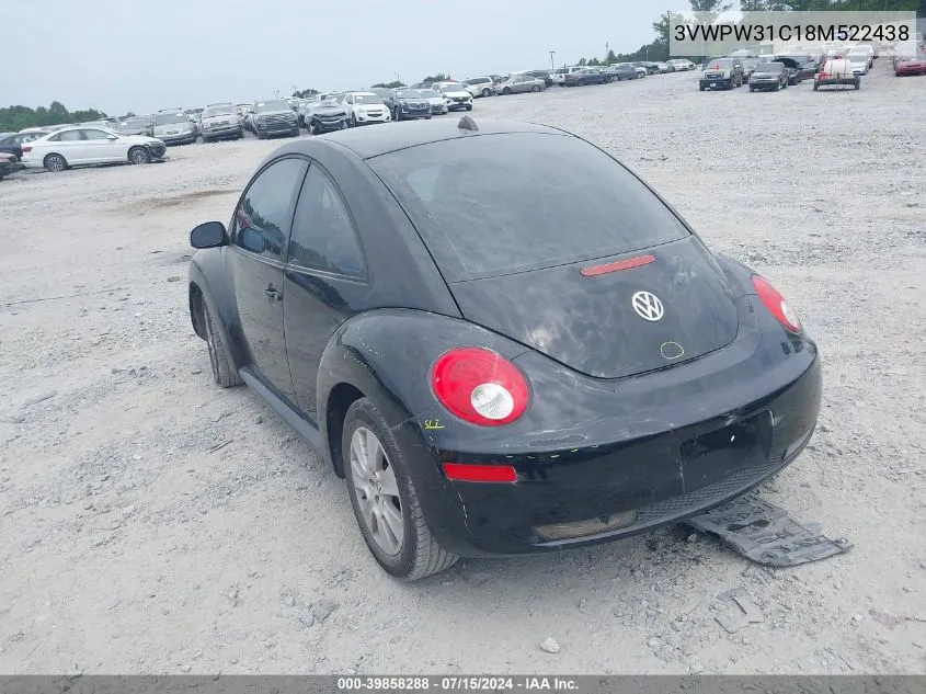 3VWPW31C18M522438 2008 Volkswagen New Beetle S