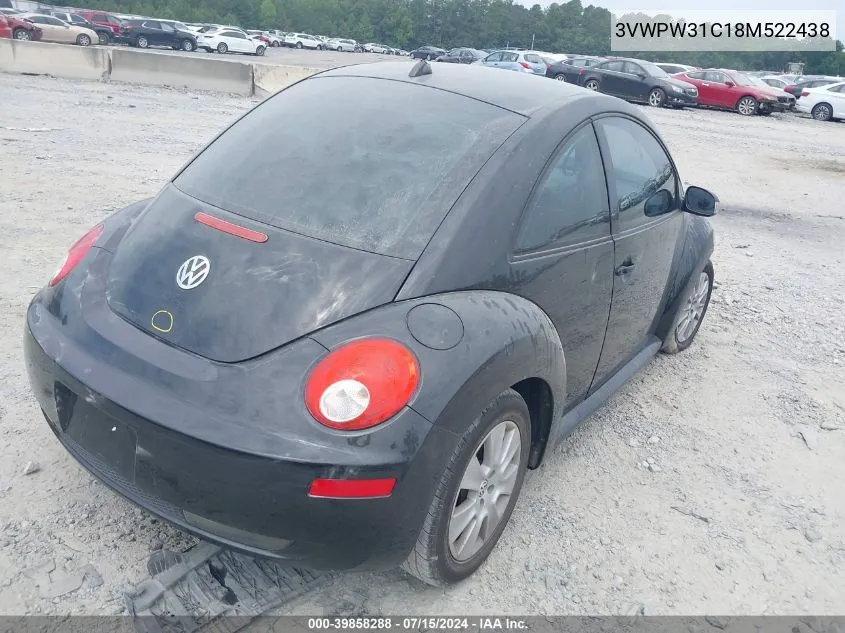 2008 Volkswagen New Beetle S VIN: 3VWPW31C18M522438 Lot: 39858288