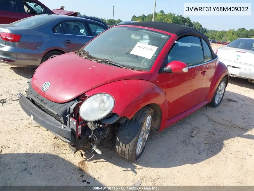 2008 Volkswagen New Beetle Se VIN: 3VWRF31Y68M409332 Lot: 40118716