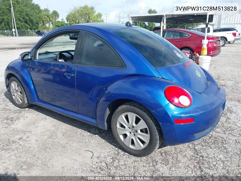 2008 Volkswagen New Beetle S VIN: 3VWPW31C28M513828 Lot: 40325820