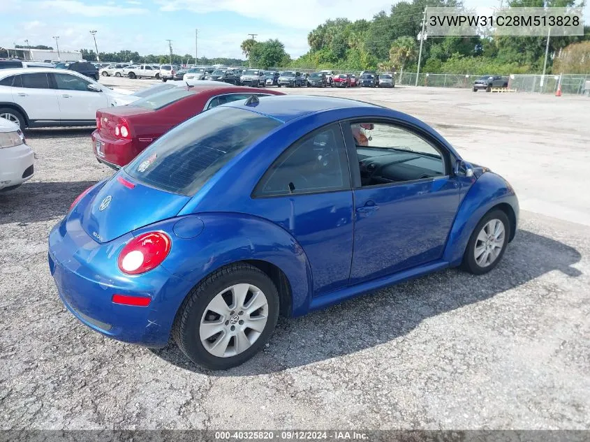 3VWPW31C28M513828 2008 Volkswagen New Beetle S