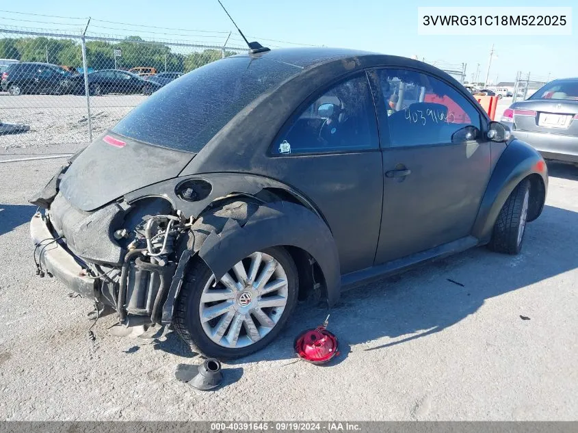 2008 Volkswagen New Beetle S/Se VIN: 3VWRG31C18M522025 Lot: 40391645