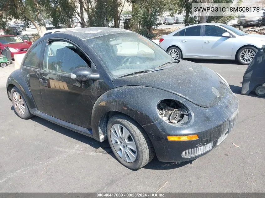 2008 Volkswagen New Beetle S VIN: 3VWPG31C18M508178 Lot: 40417669