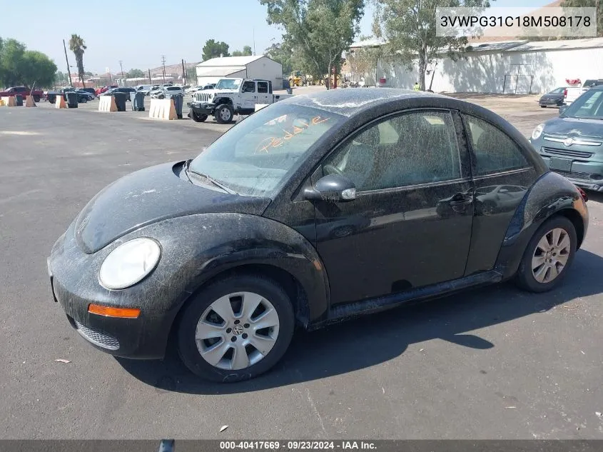 2008 Volkswagen New Beetle S VIN: 3VWPG31C18M508178 Lot: 40417669