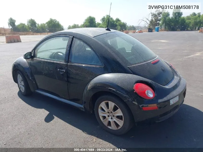 2008 Volkswagen New Beetle S VIN: 3VWPG31C18M508178 Lot: 40417669