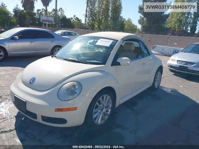 2008 Volkswagen New Beetle Se VIN: 3VWRG31Y38M408779 Lot: 40428465