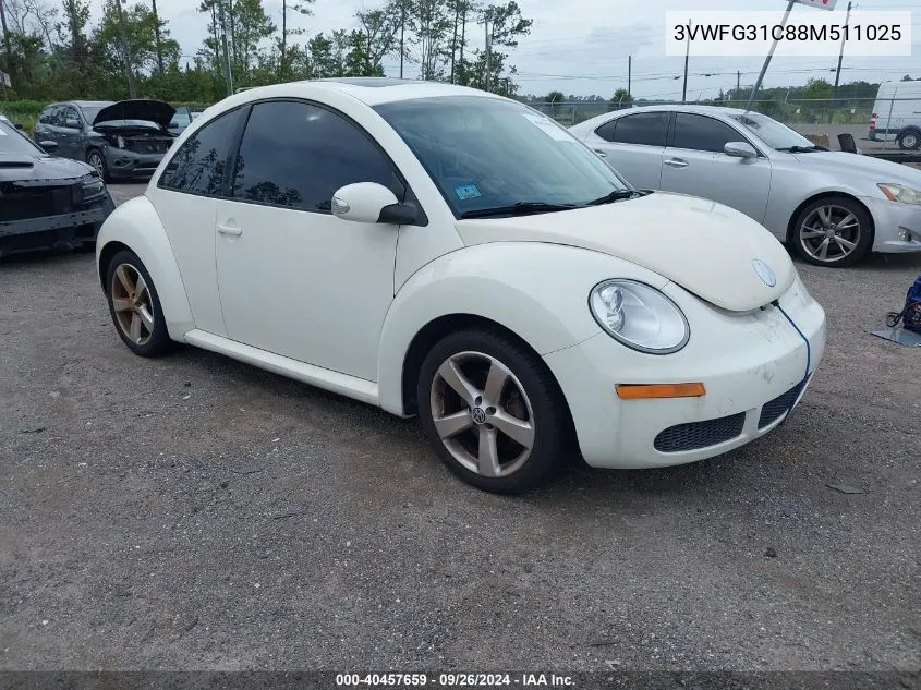 2008 Volkswagen New Beetle Black Tie Edition/Triple White VIN: 3VWFG31C88M511025 Lot: 40457659