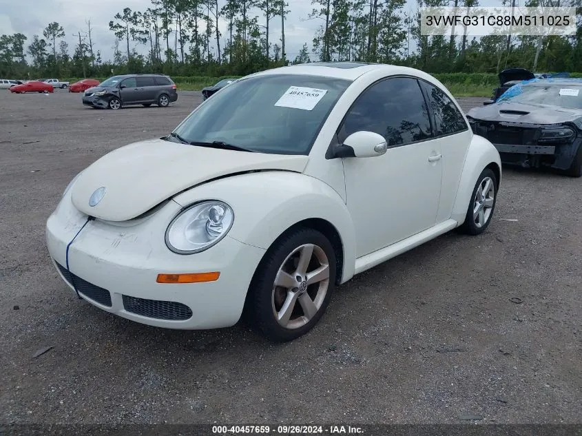 2008 Volkswagen New Beetle Black Tie Edition/Triple White VIN: 3VWFG31C88M511025 Lot: 40457659