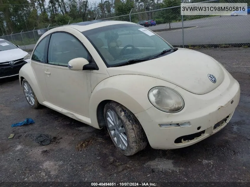 2008 Volkswagen New Beetle S/Se VIN: 3VWRW31C98M505816 Lot: 40494851