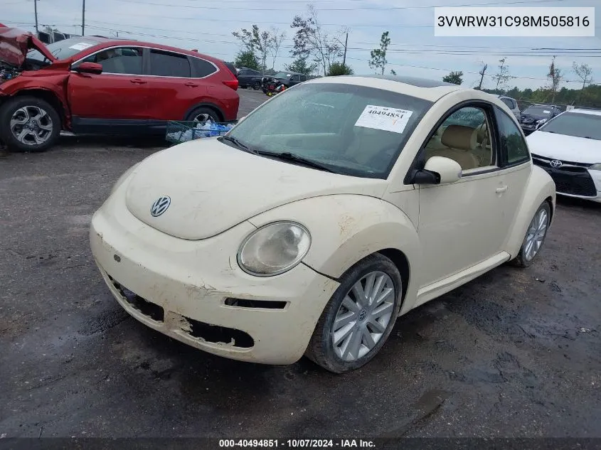 3VWRW31C98M505816 2008 Volkswagen New Beetle S/Se