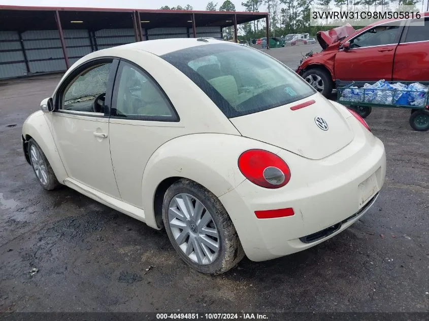 3VWRW31C98M505816 2008 Volkswagen New Beetle S/Se