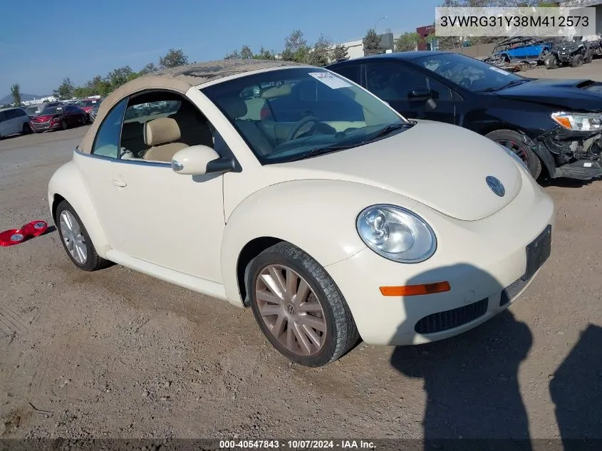 2008 Volkswagen New Beetle Se VIN: 3VWRG31Y38M412573 Lot: 40547843