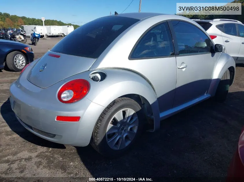 2008 Volkswagen New Beetle Coupe S/Se VIN: 3VWRG31C08M500498 Lot: 40572215