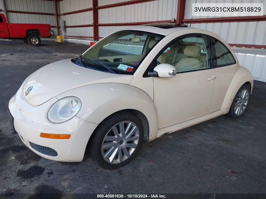 2008 Volkswagen New Beetle S/Se VIN: 3VWRG31CX8M518829 Lot: 40581830