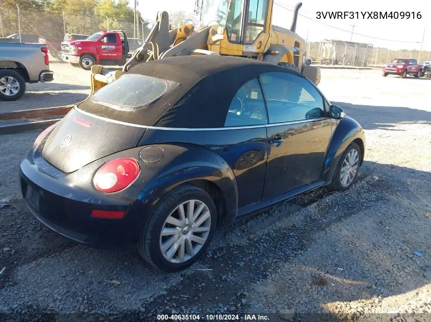 2008 Volkswagen New Beetle Se VIN: 3VWRF31YX8M409916 Lot: 40635104