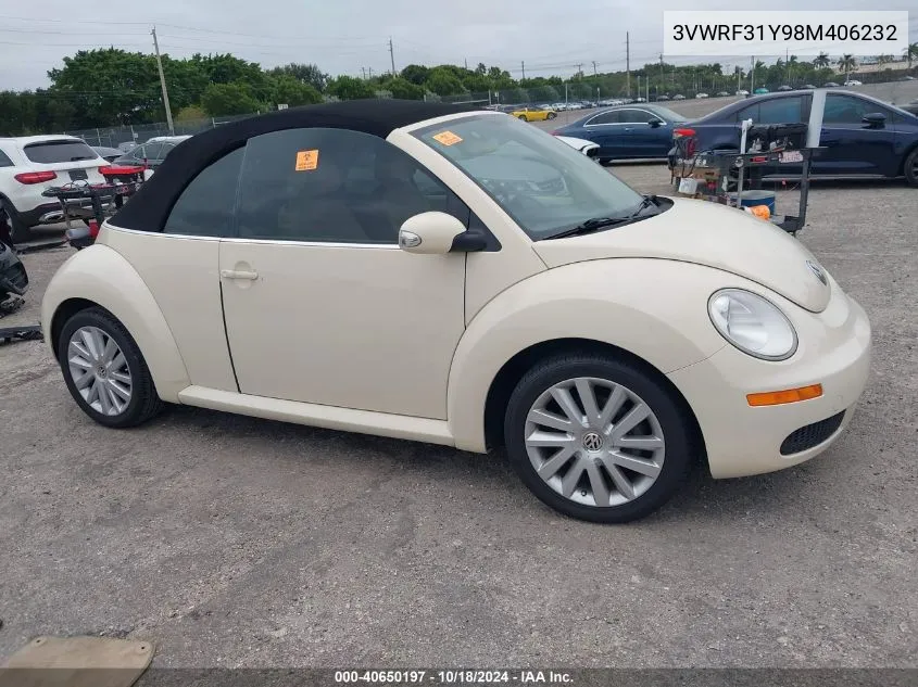 2008 Volkswagen New Beetle Se VIN: 3VWRF31Y98M406232 Lot: 40650197