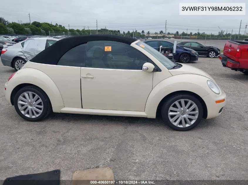 2008 Volkswagen New Beetle Se VIN: 3VWRF31Y98M406232 Lot: 40650197