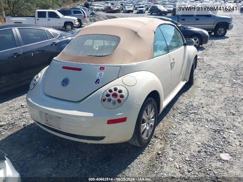 2008 Volkswagen New Beetle S VIN: 3VWPF31Y68M416241 Lot: 40662914