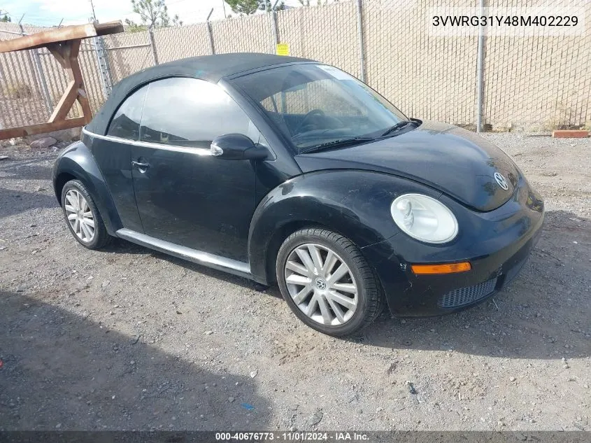 2008 Volkswagen New Beetle Se VIN: 3VWRG31Y48M402229 Lot: 40676773