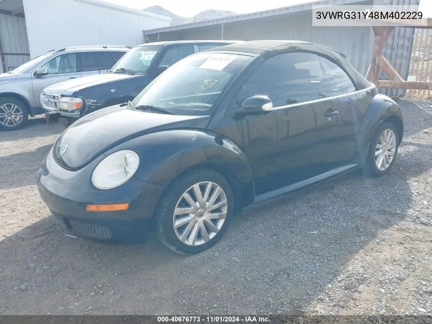 2008 Volkswagen New Beetle Se VIN: 3VWRG31Y48M402229 Lot: 40676773