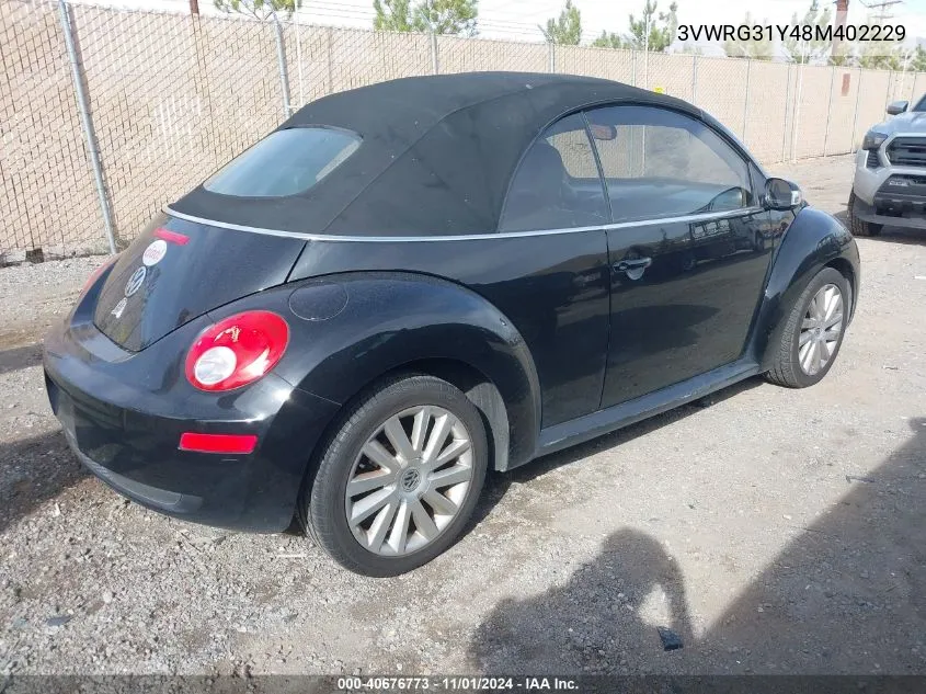 2008 Volkswagen New Beetle Se VIN: 3VWRG31Y48M402229 Lot: 40676773