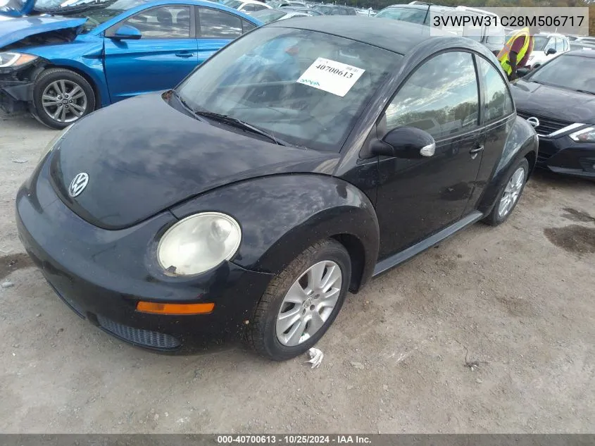 2008 Volkswagen New Beetle S VIN: 3VWPW31C28M506717 Lot: 40700613