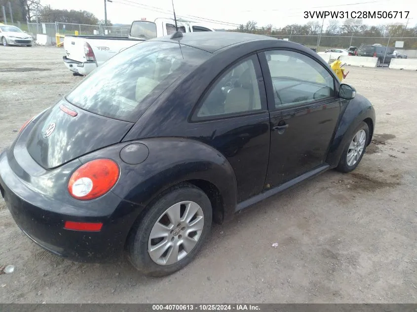 2008 Volkswagen New Beetle S VIN: 3VWPW31C28M506717 Lot: 40700613