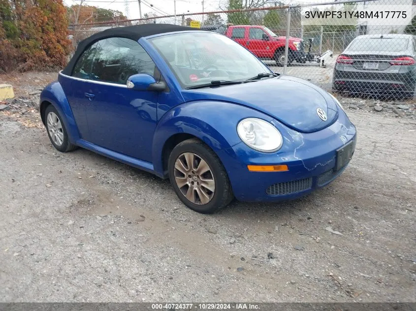 3VWPF31Y48M417775 2008 Volkswagen New Beetle S