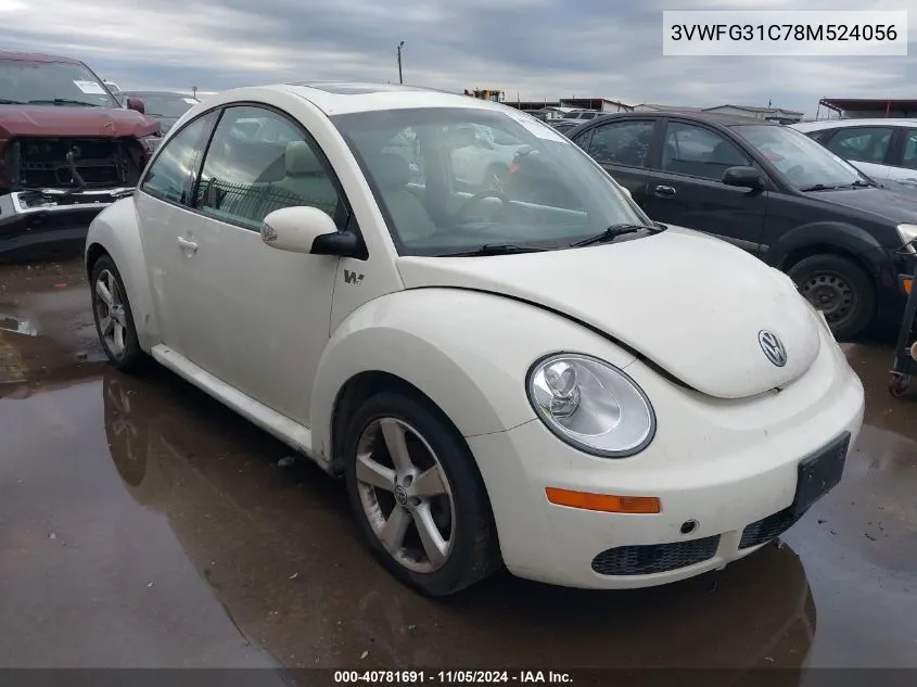 2008 Volkswagen New Beetle Coupe Black Tie Edition/Triple White VIN: 3VWFG31C78M524056 Lot: 40781691