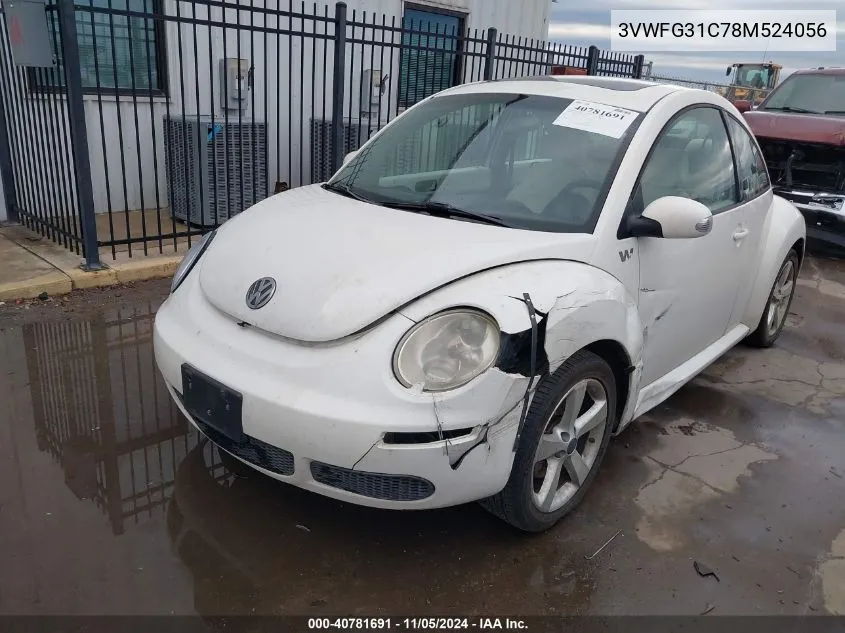 2008 Volkswagen New Beetle Coupe Black Tie Edition/Triple White VIN: 3VWFG31C78M524056 Lot: 40781691