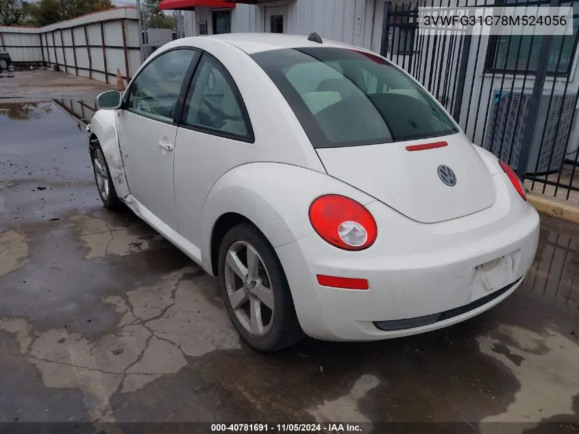 2008 Volkswagen New Beetle Coupe Black Tie Edition/Triple White VIN: 3VWFG31C78M524056 Lot: 40781691