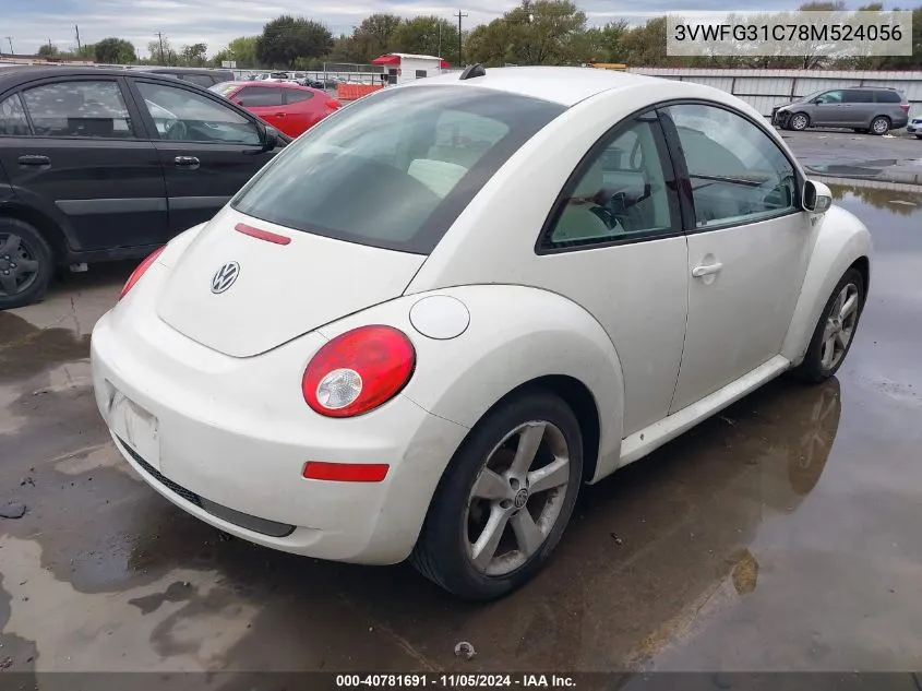 2008 Volkswagen New Beetle Coupe Black Tie Edition/Triple White VIN: 3VWFG31C78M524056 Lot: 40781691