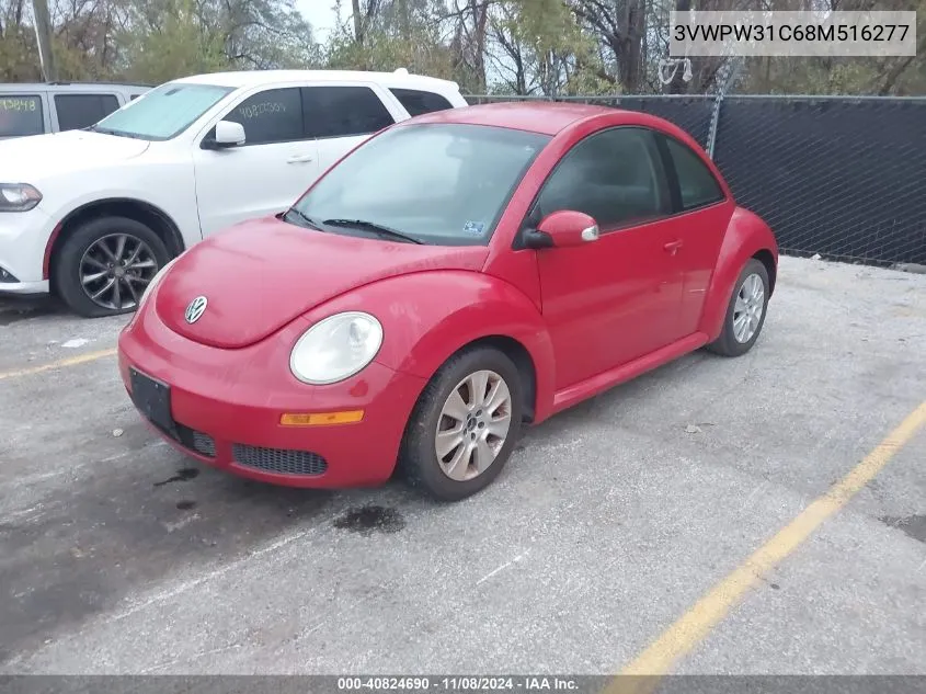 2008 Volkswagen New Beetle S VIN: 3VWPW31C68M516277 Lot: 40824690