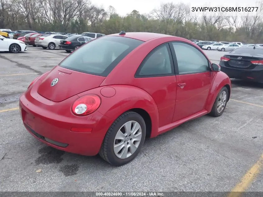 2008 Volkswagen New Beetle S VIN: 3VWPW31C68M516277 Lot: 40824690