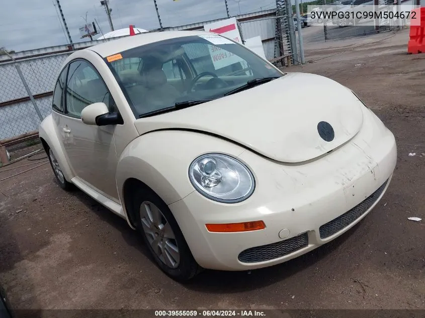 2009 Volkswagen New Beetle 2.5L VIN: 3VWPG31C99M504672 Lot: 39555059