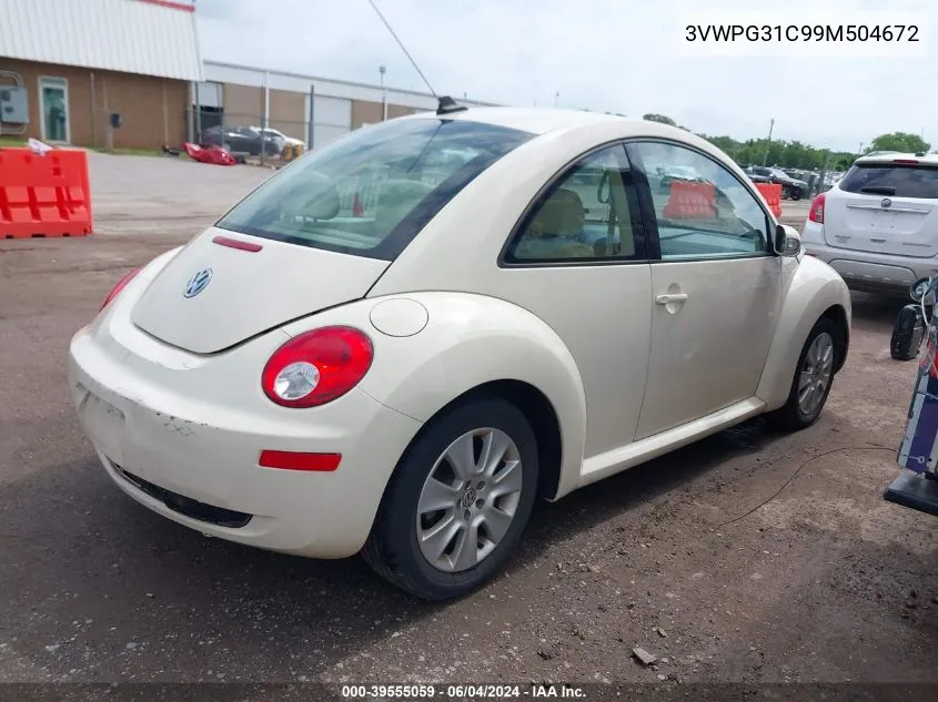 2009 Volkswagen New Beetle 2.5L VIN: 3VWPG31C99M504672 Lot: 39555059