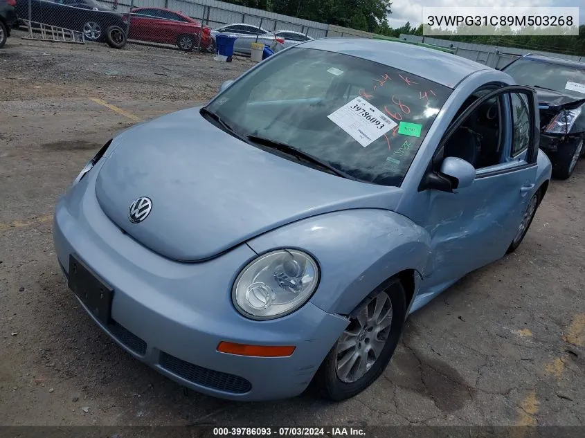 2009 Volkswagen New Beetle 2.5L VIN: 3VWPG31C89M503268 Lot: 39786093